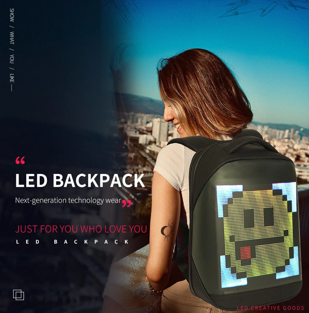 APP Control WiFi Smart Backpack with LED Screen Display for Outdoor Advertising Billboard LED Backpack