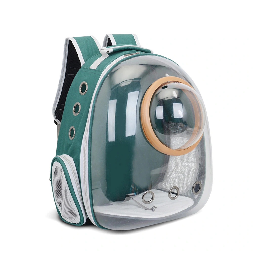 Portable Transparent Pet Backpack with Gold Cover