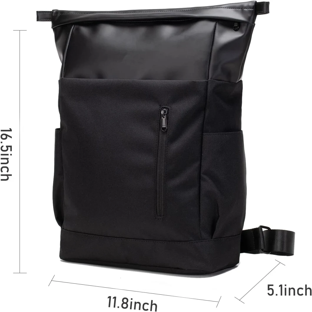 15-Inch Lifestyle Roll Top Casual Daypacks for Women Lightweight Nylon Backpack Bag Roomy Medium Size Backpacks Bag