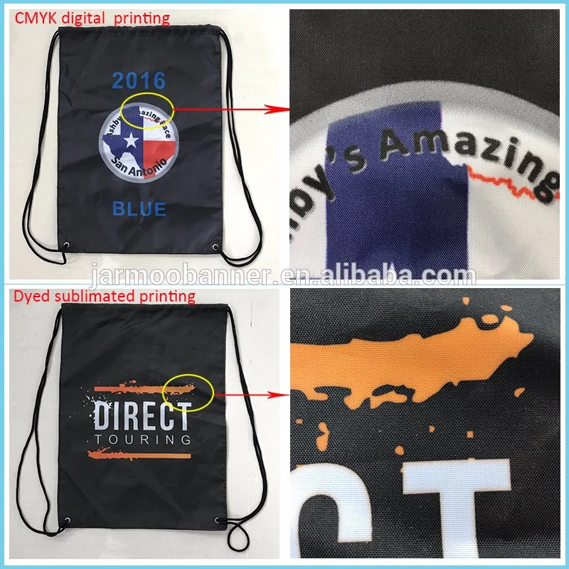 Black Promotional Custom Cotton Drawstring Bags